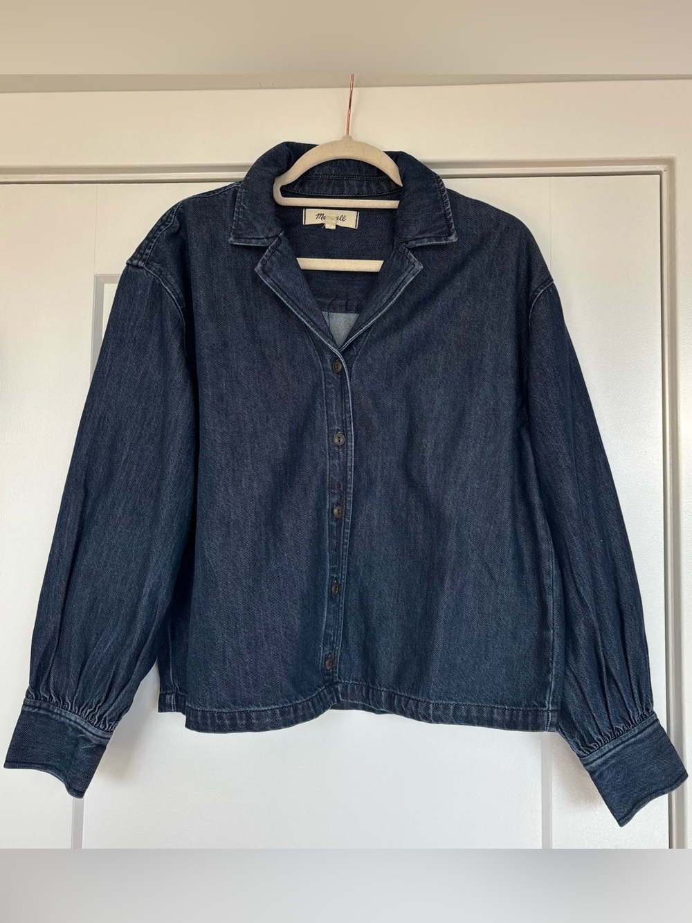 Madewell Denim Puff-Sleeve Button-Up Shirt - Picture 4 of 7